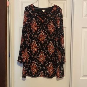 Black floral dress